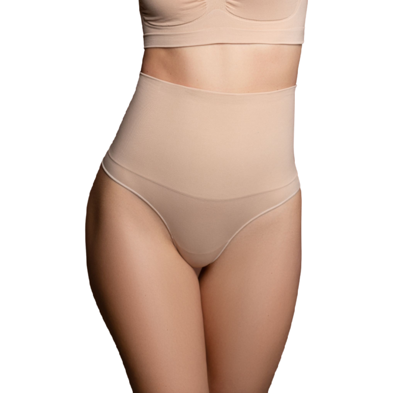 BYE-BRA - CINTURA SEM COSTURA ESTILO TANGA BEGE TAMANHO XXL
