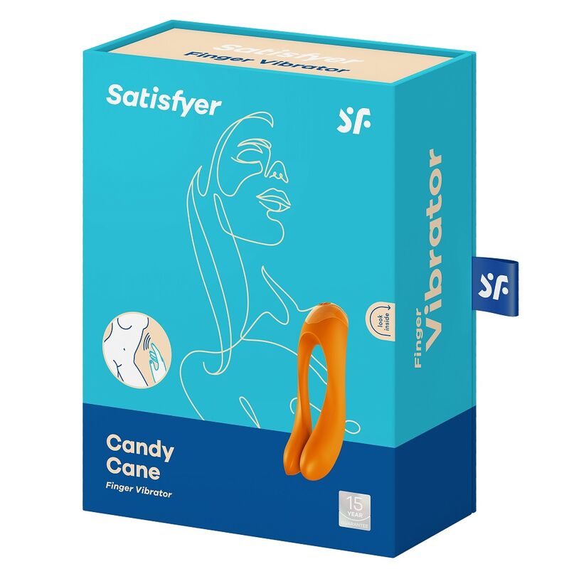 SATISFYER - VIBRADOR DE DEDO CANDY CANE NEGRO