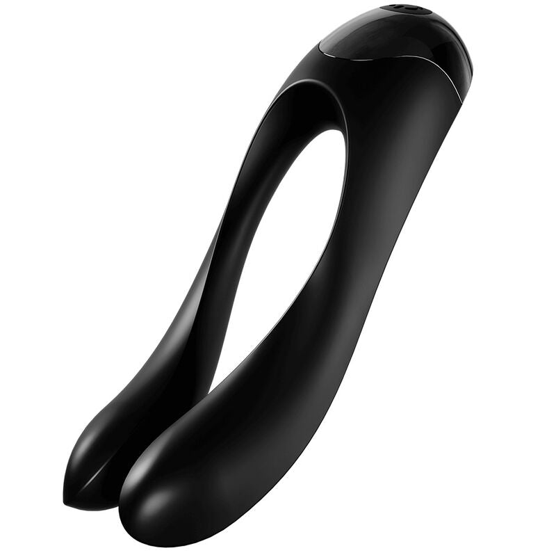 SATISFYER - VIBRADOR DE DEDO CANDY CANE NEGRO