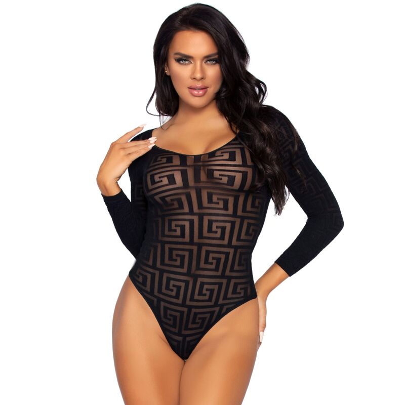 LEG AVENUE - BODY DE ENTREPIERNA CON BROCHES MOSAICO TALLA ÚNICA