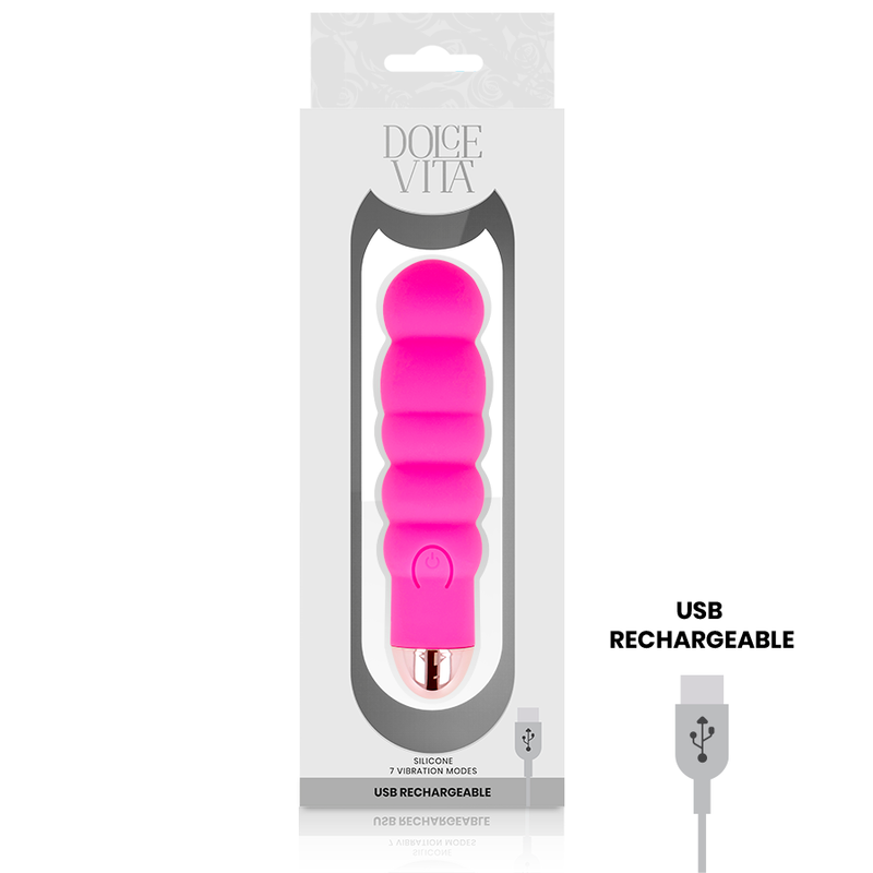 DOLCE VITA - VIBRADOR RECARREGÁVEL SIX ROSA 7 VELOCIDADES