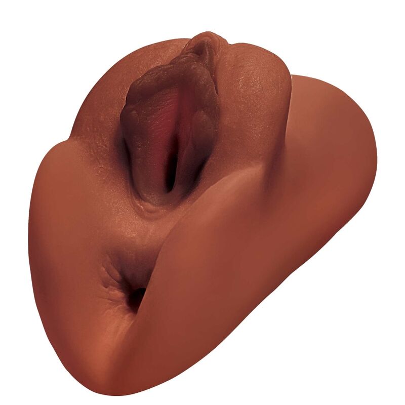 PDX PLUS - MASTURBADOR DUPLO COM BUCETA PERFEITA, VAGINA E ÂNUS MARROM