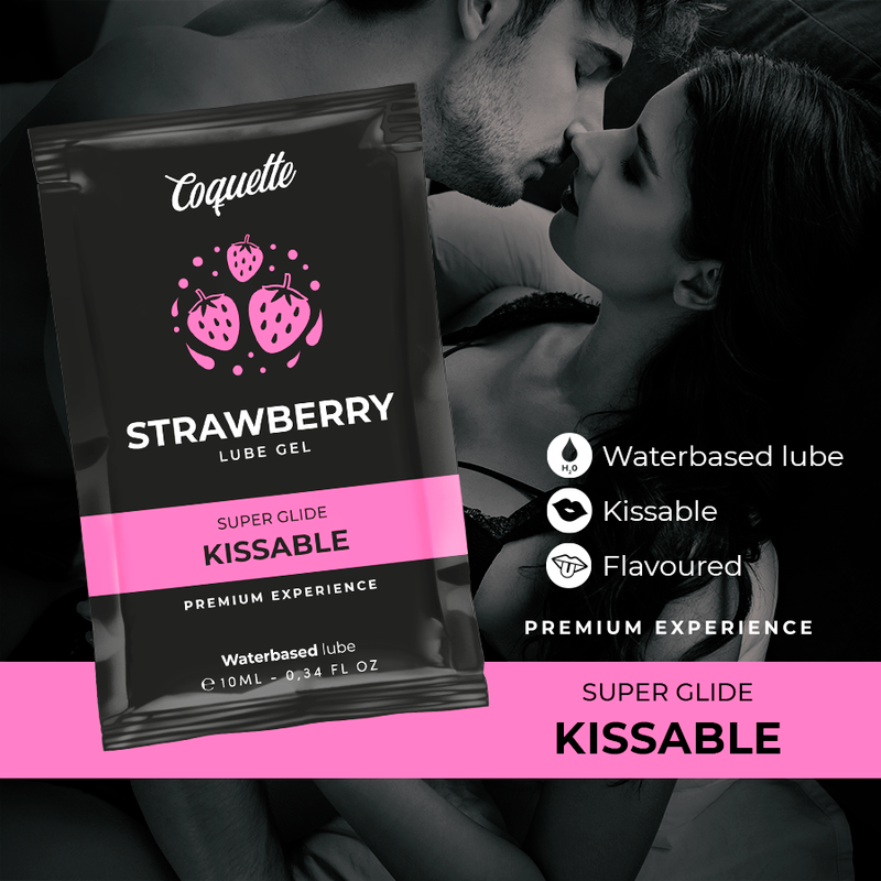 COQUETTE CHIC DESIRE - LUBRICANTE BESABLE A BASE DE AGUA FRESA EN BOLSILLO 10 ML