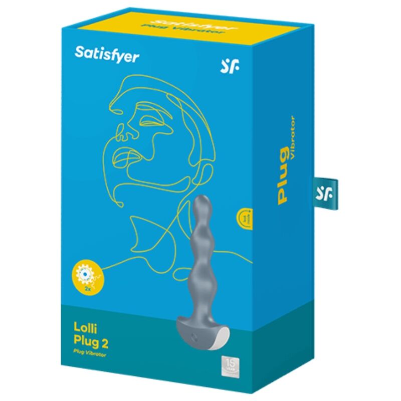 SATISFYER - LOLLI PLUG VIBRADOR 2 PLUG CINZA