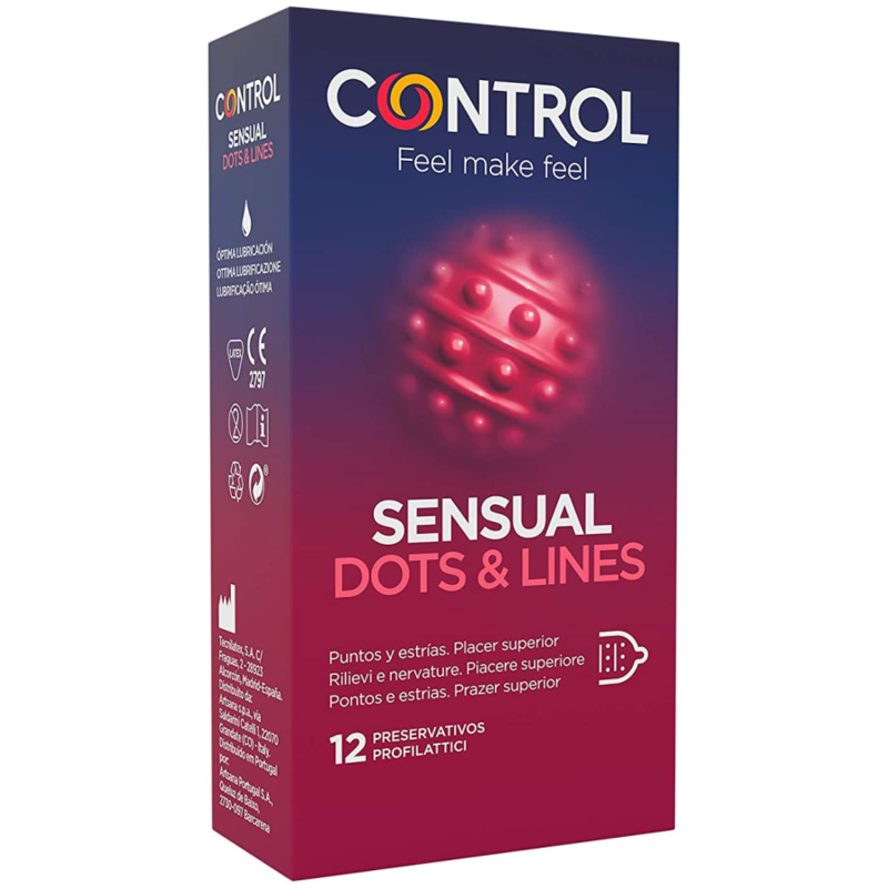 CONTROL - SENSUAL DOTS & LINES PUNTOS Y ESTRÍAS 12 UNIDADES