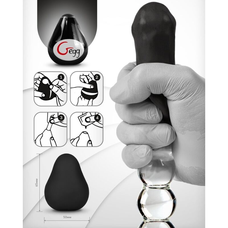 G-VIBE - HUEVO MASTURBADOR TEXTURIZADO REUTILIZABLE NEGRO