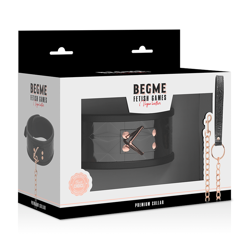 BEGME - GOLA PREMIUM DE COURO VEGANO EDIÇÃO PRETA COM FORRO DE NEOPRENE