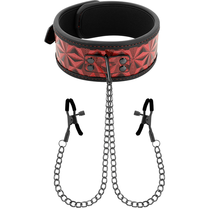 BEGME - COLEIRA RED EDITION COM PINÇAS PARA MAMILOS COM FORRO DE NEOPRENE