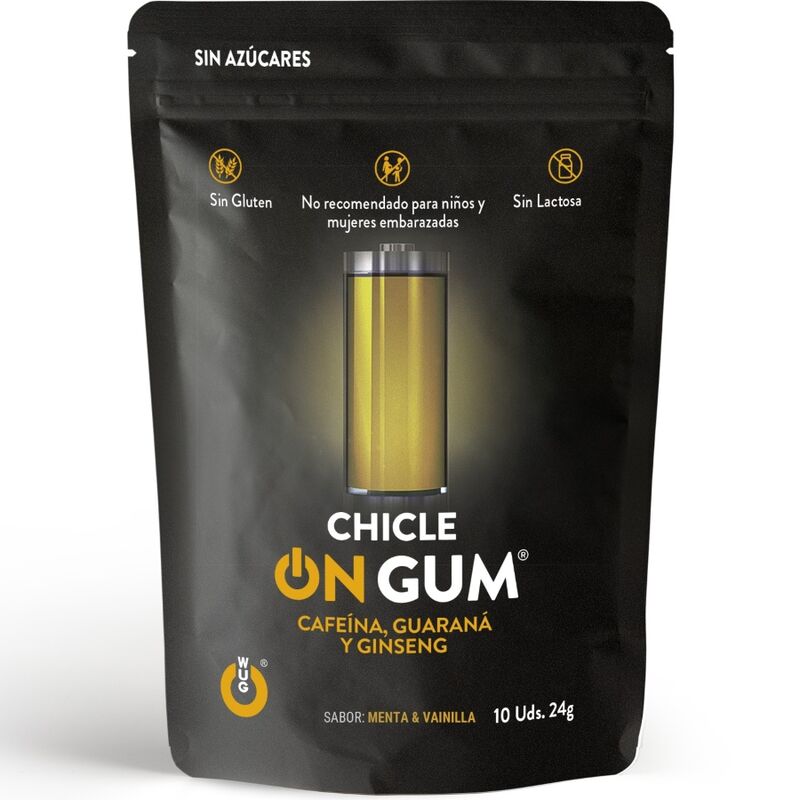 WUG GUM - COM CAFEÍNA, GINSENG E GOMA DE GUARANÁ 10 UNIDADES