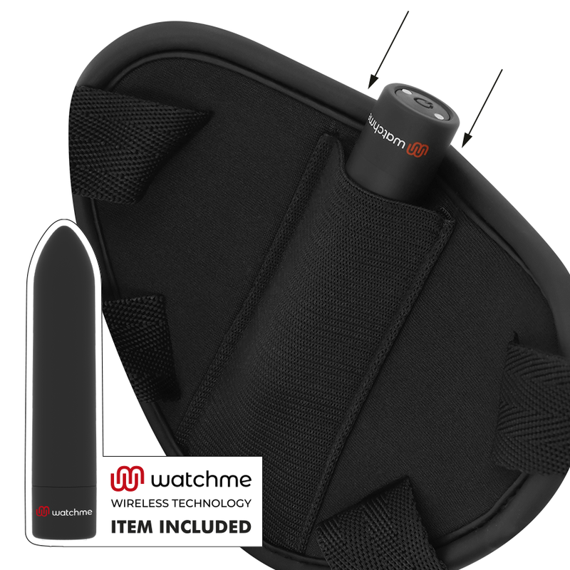 FETISH SUBMISSIVE CYBER STRAP - ARREIO COM DILDO E CONTROLE REMOTO DE BALA WATCHME M TECHNOLOGY