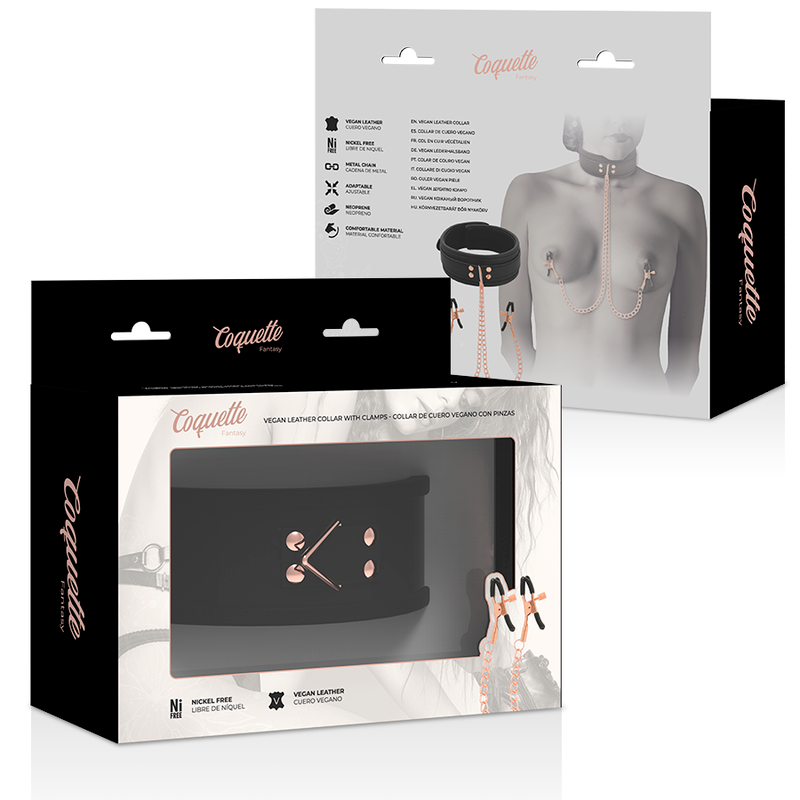 COQUETTE CHIC DESIRE - COLAR DE PINÇA DE MAMILO FANTASIA COM FORRO DE NEOPRENE