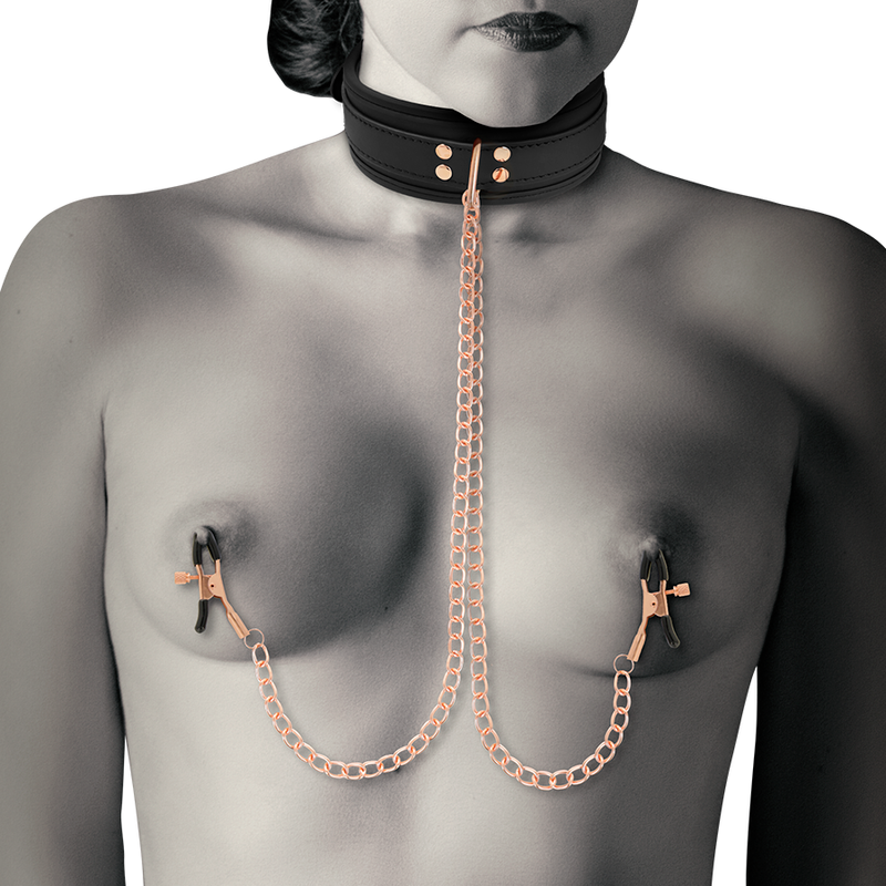 COQUETTE CHIC DESIRE - COLAR DE PINÇA DE MAMILO FANTASIA COM FORRO DE NEOPRENE
