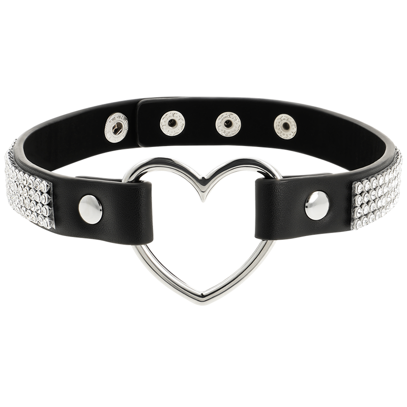 COQUETTE CHIC DESIRE - GARGANTILHA DE COURO VEGANA COM CORAÇÃO