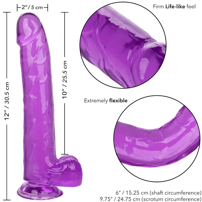 CALEXOTICS - DILDO TAMAÑO QUEEN MORADO 25,5 CM