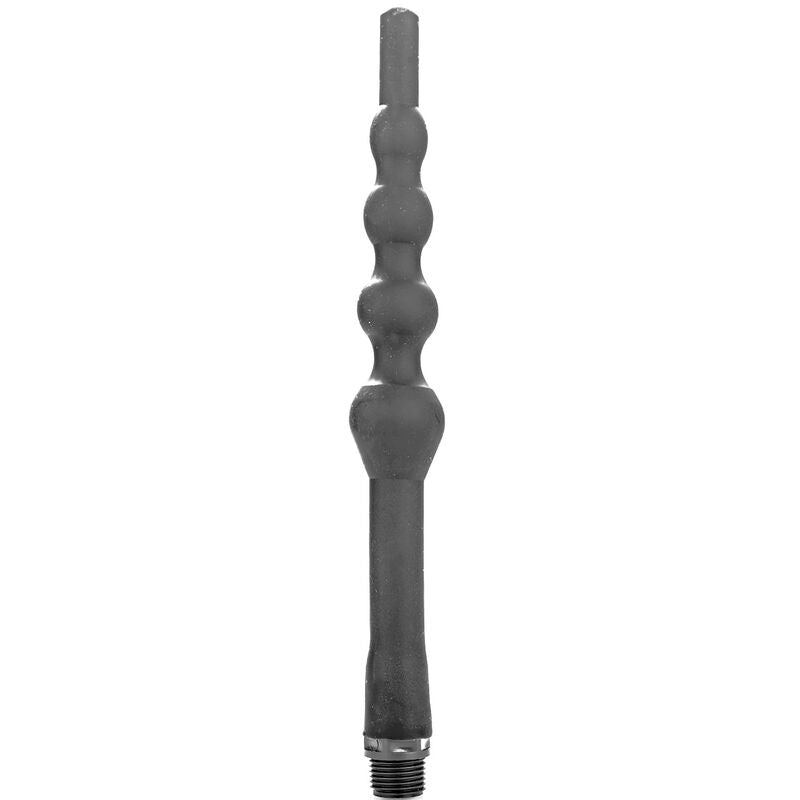 TODO PRETO - CHUVEIRO ANAL DE SILICONE COM CONTAS 27 CM