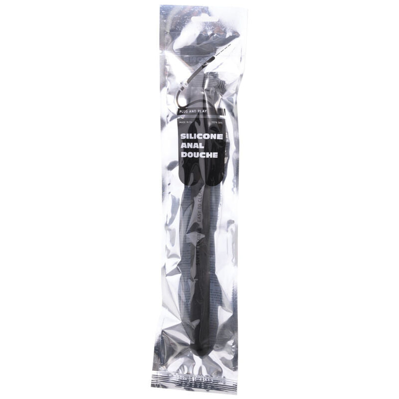 TODO PRETO - CHUVEIRO ANAL DE SILICONE COM CONTAS 27 CM