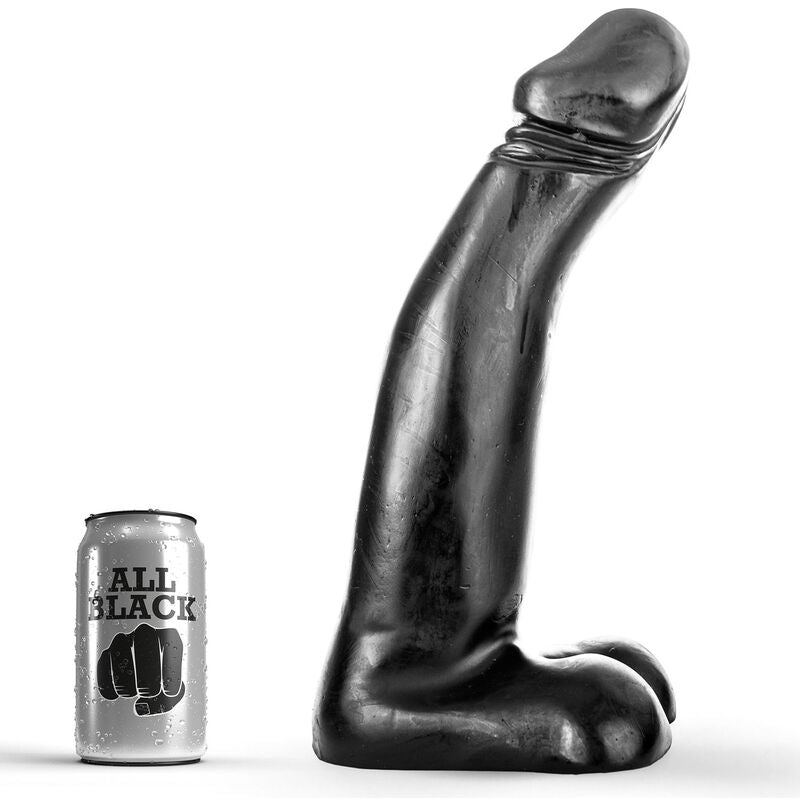 ALL BLACK - DILDO REALÍSTICO PRETO COM FISTING 29 CM