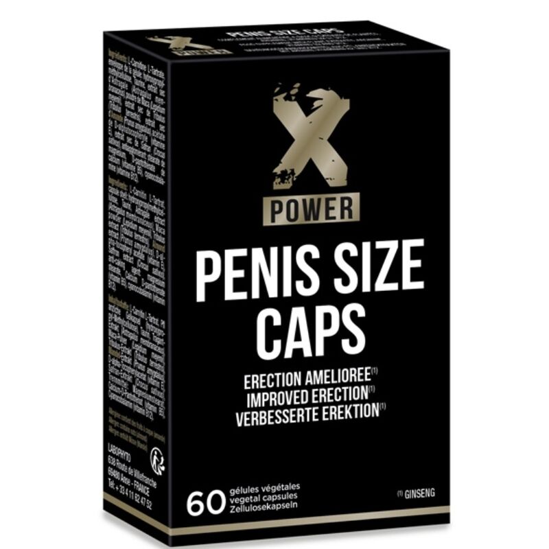 XPOWER - CÁPSULAS PARA EL TAMAÑO DEL PENE PARA MEJORAR LA ERECCIÓN 60 CÁPSULAS