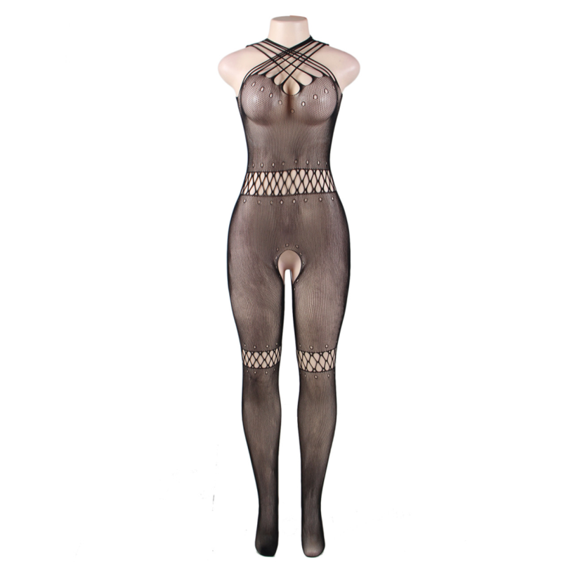 QUEEN LINGERIE - CORREIAS NECK BODYSTOCKING P/G