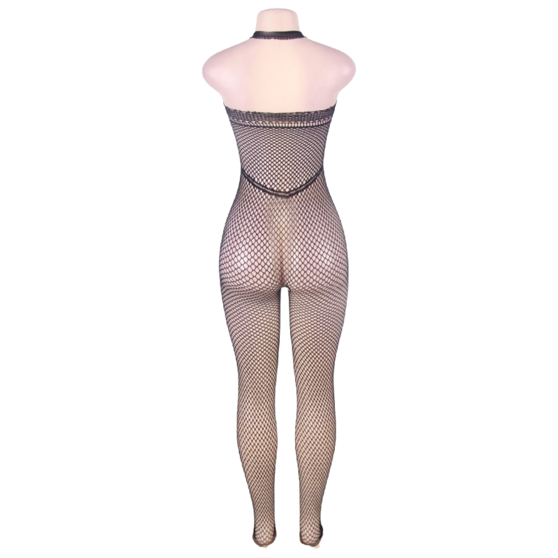 QUEEN LINGERIE - DECOTE HALTER E COSTAS ABERTAS BODYSTOCKING P/G