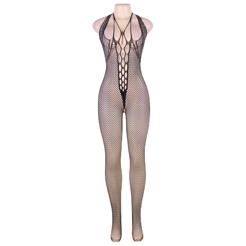 QUEEN LINGERIE - DECOTE HALTER E COSTAS ABERTAS BODYSTOCKING P/G