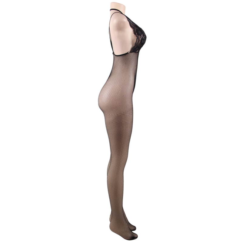 QUEEN LINGERIE - BODYSTOCKING DE RED CON APERTURA S/L