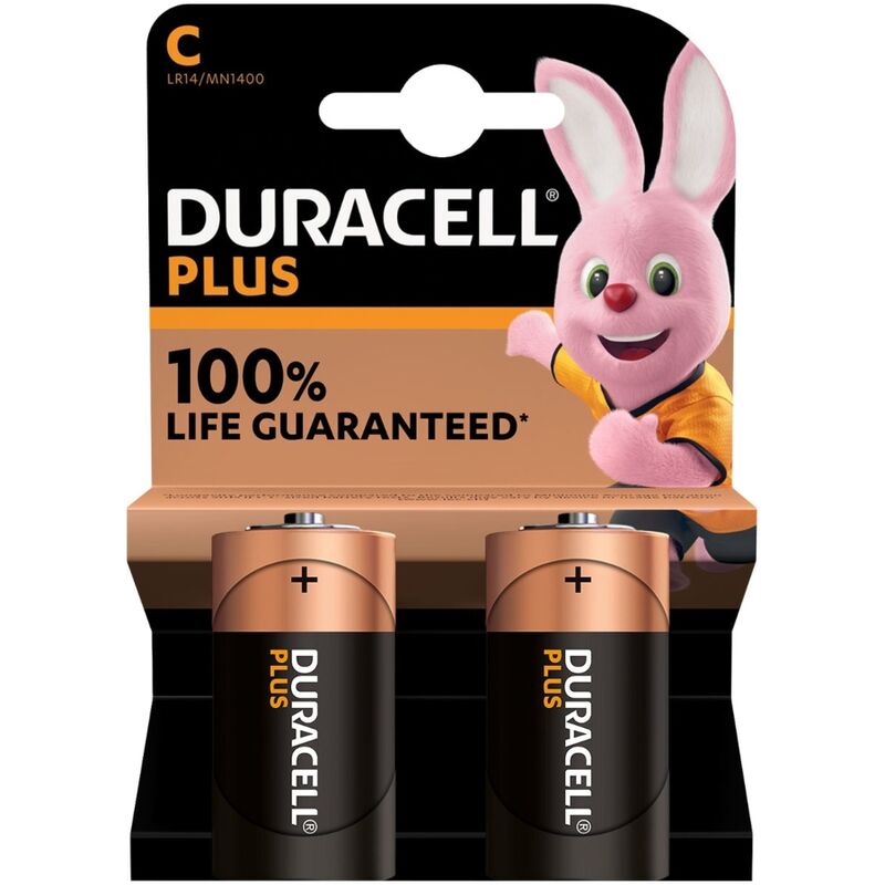 DURACELL - PILHAS PLUS POWER ALCALINA C LR14 2 UNIDADES
