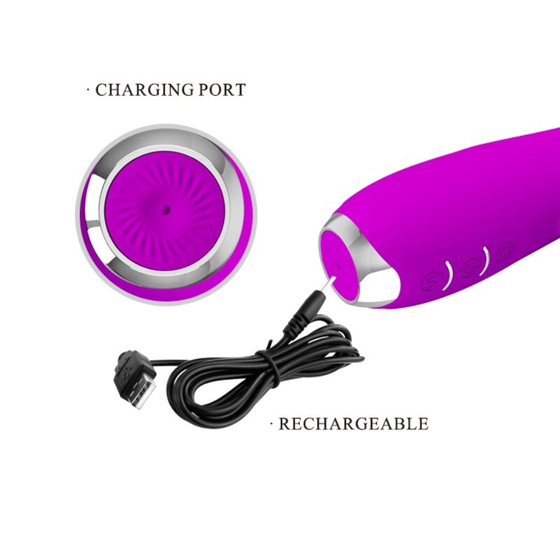 PRETTY LOVE - VIBRADOR MOLLY COM ROTAÇÃO RECARREGÁVEL