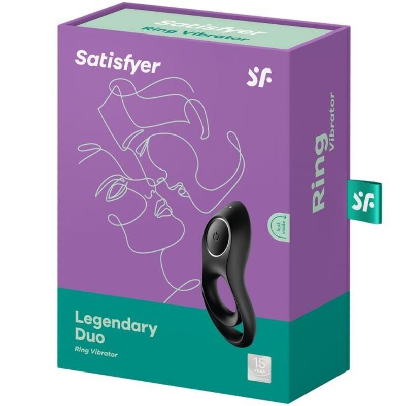 SATISFYER - ANEL VIBRADOR LEGENDARY DUO PRETO