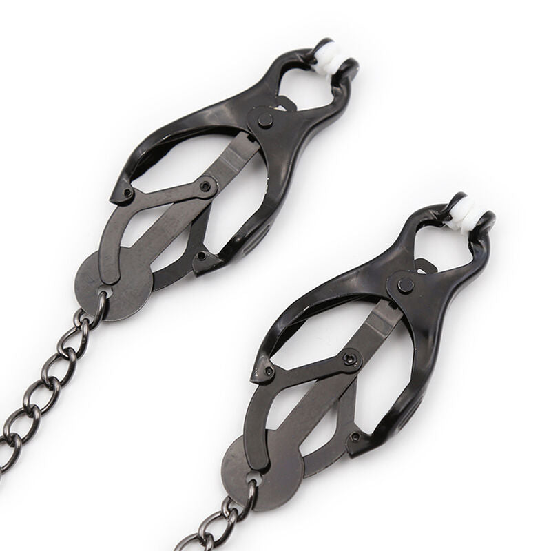 OHMAMA FETISH - Grampos de mamilo japoneses com corrente preta