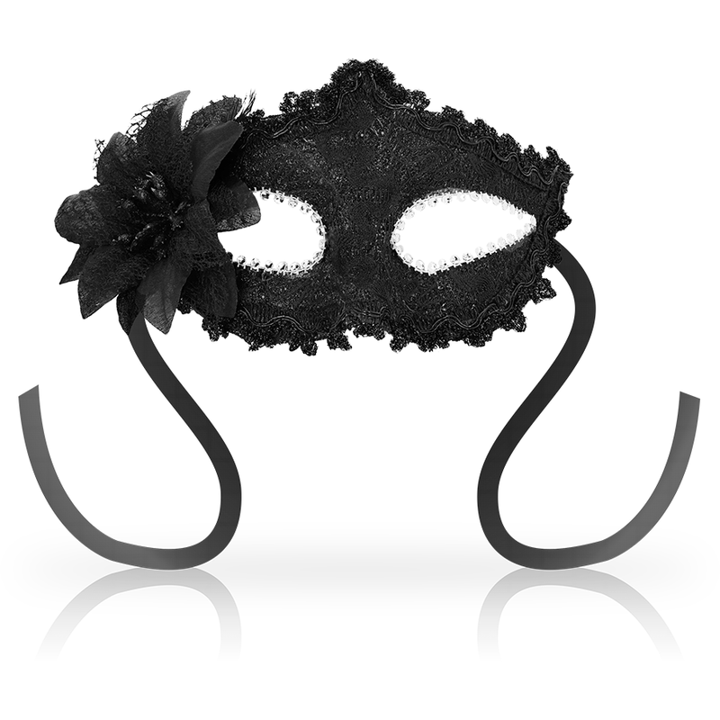 OHMAMA - MÁSCARAS ANTIZAZ ESTILO VENEZIANO FLOR LATERAL - PRETO