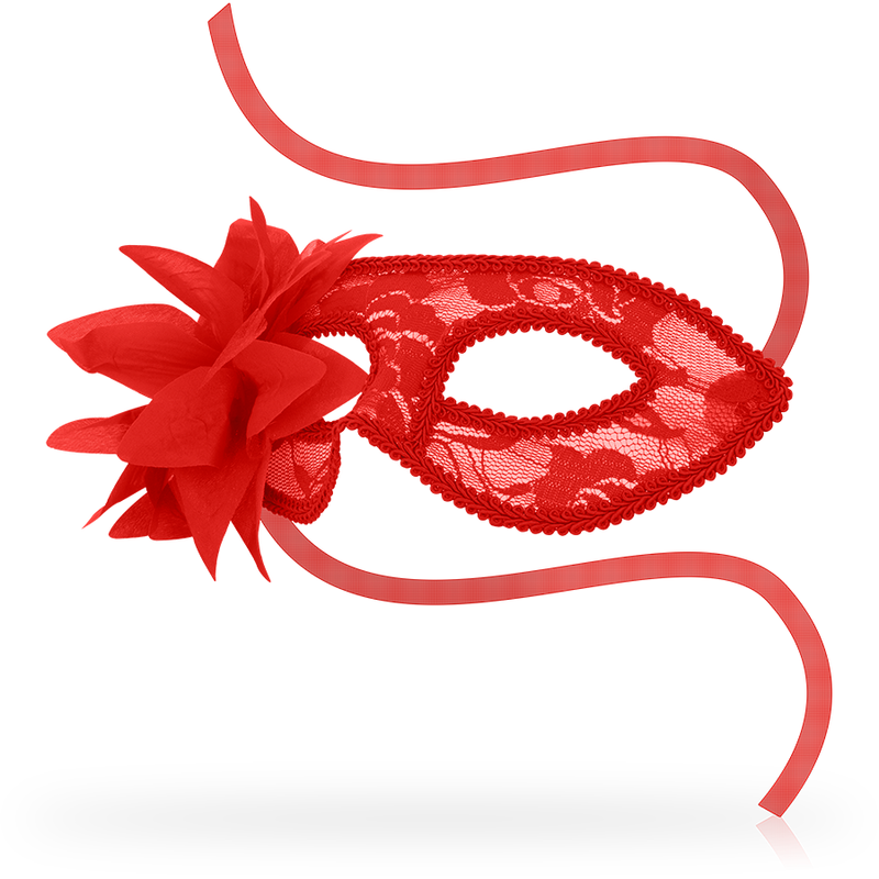 OHMAMA - MÁSCARAS MÁSCARAS COM RENDA E FLOR VERMELHA