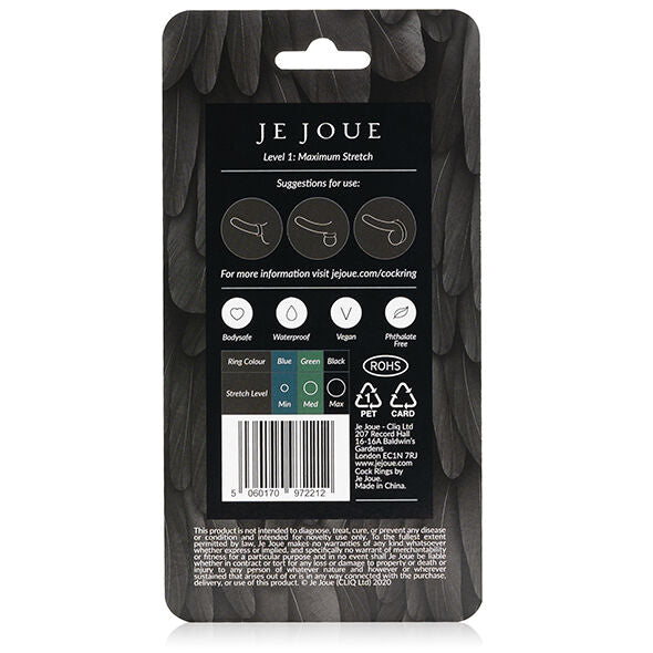 JE JOUE - ANEL DE GALO DE SILICONE DE ESTICAÇÃO MÁXIMA - PRETO