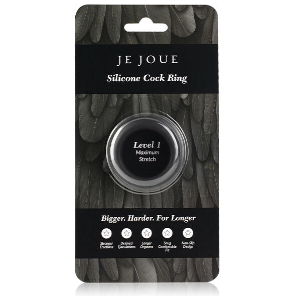 JE JOUE - ANEL DE GALO DE SILICONE DE ESTICAÇÃO MÁXIMA - PRETO