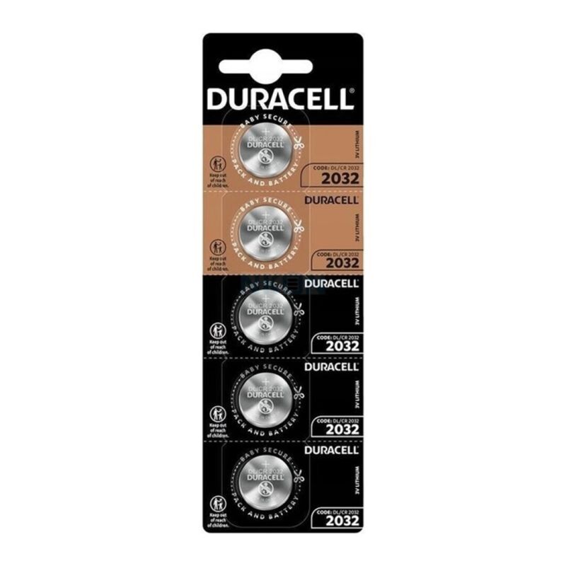 DURACELL - PILA DE BOTÓN LITIO CR2032 3V 5 UNIDADES