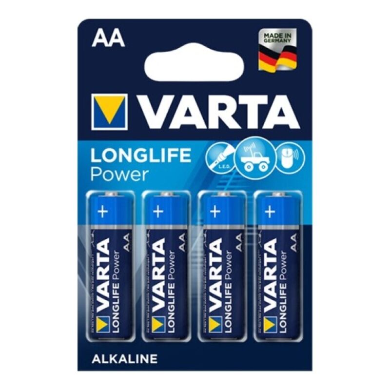 VARTA - PILAS ALCALINAS DE LARGA DURACIÓN AA LR6 4 UNIDADES