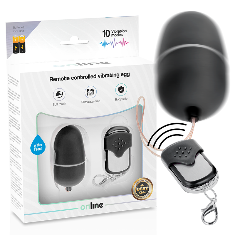 EN LÍNEA - HUEVO VIBRADOR CON CONTROL REMOTO M NEGRO