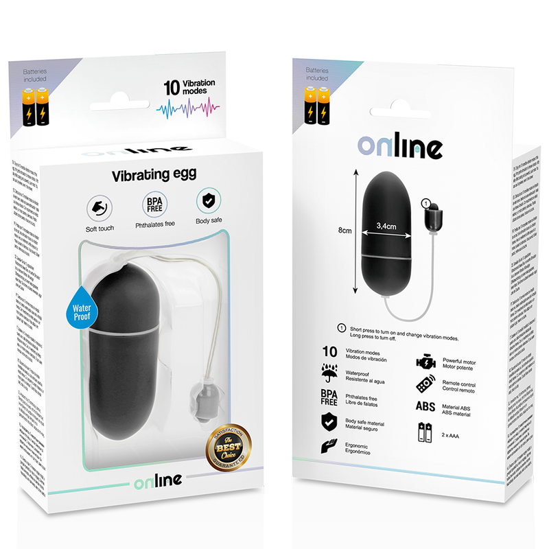 ONLINE - OVO VIBRATÓRIO IMPERMEÁVEL PRETO