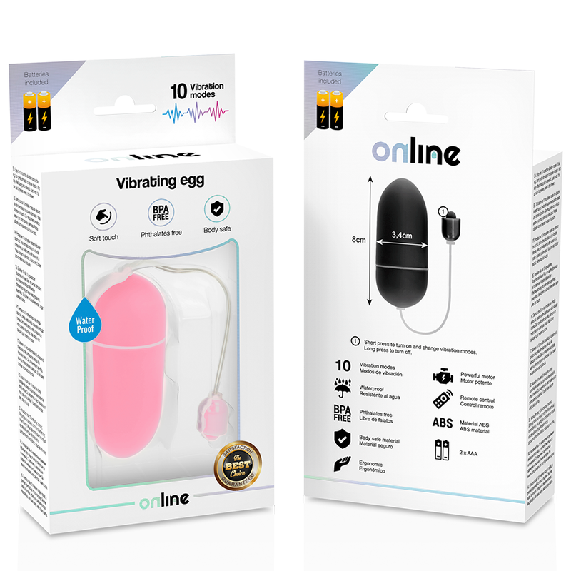 EN LÍNEA - HUEVO VIBRADOR IMPERMEABLE ROSA