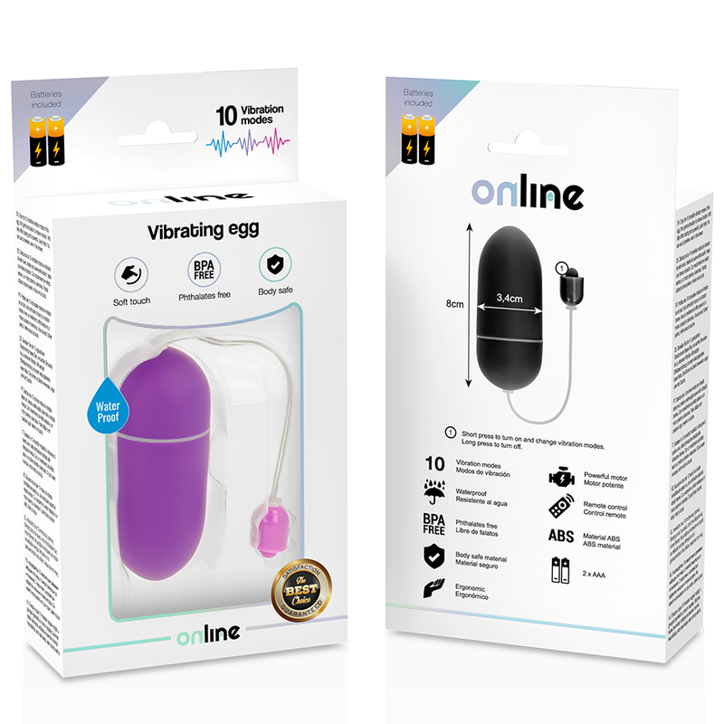ONLINE - OVO VIBRANTE À PROVA D'ÁGUA ROXO