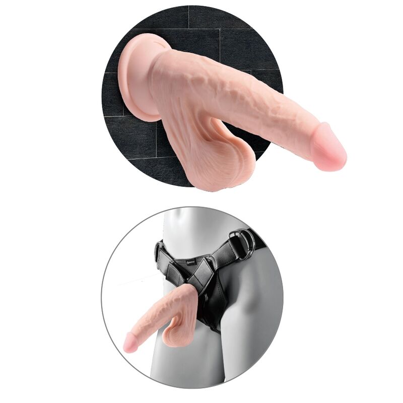 KING COCK - PLUS DILDO 3D CON BOLAS OSCILANTES DE 12,7 CM
