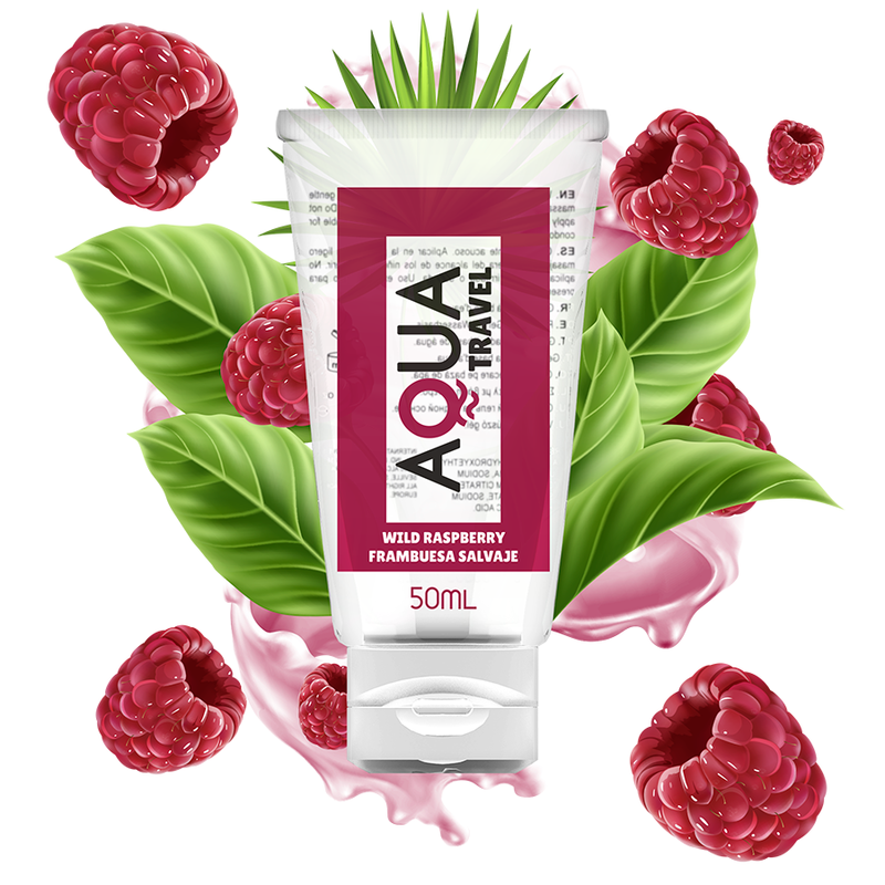 AQUA TRAVEL - LUBRICANTE A BASE DE AGUA CON SABOR A FRAMBUESA SILVESTRE - 50 ML