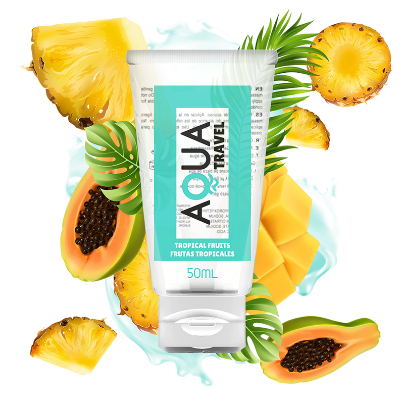 AQUA TRAVEL - LUBRIFICANTE À BASE DE ÁGUA COM SABOR FRUTAS TROPICAIS - 50 ML