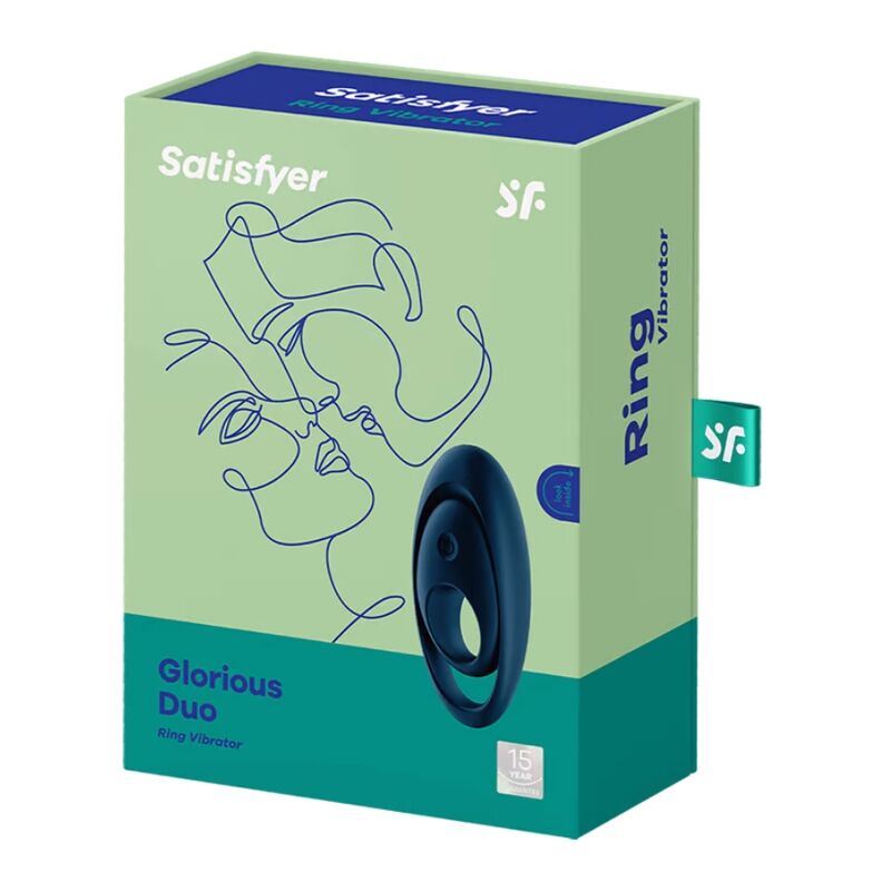 SATISFYER - GLORIOUS DUO RING VIBRADOR AZUL