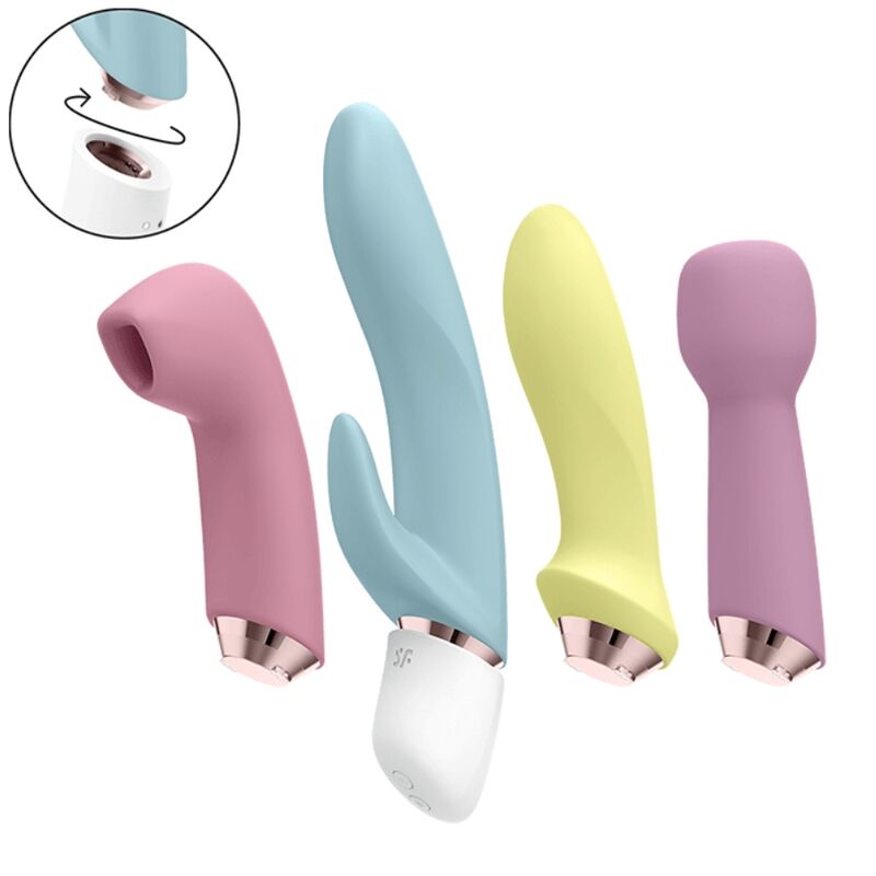 SATISFYER - MARAVILLOSO SET DE CUATRO VIBRADORES Y PULSO DE AIRE