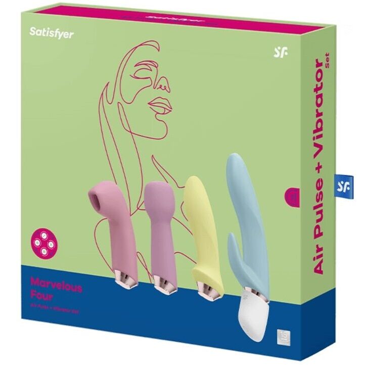 SATISFYER - MARAVILLOSO SET DE CUATRO VIBRADORES Y PULSO DE AIRE