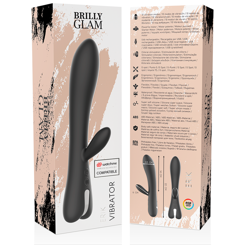 BRILLY GLAM - VIBRADOR ERIK WATCHME TECNOLOGIA SEM FIO COMPATÍVEL