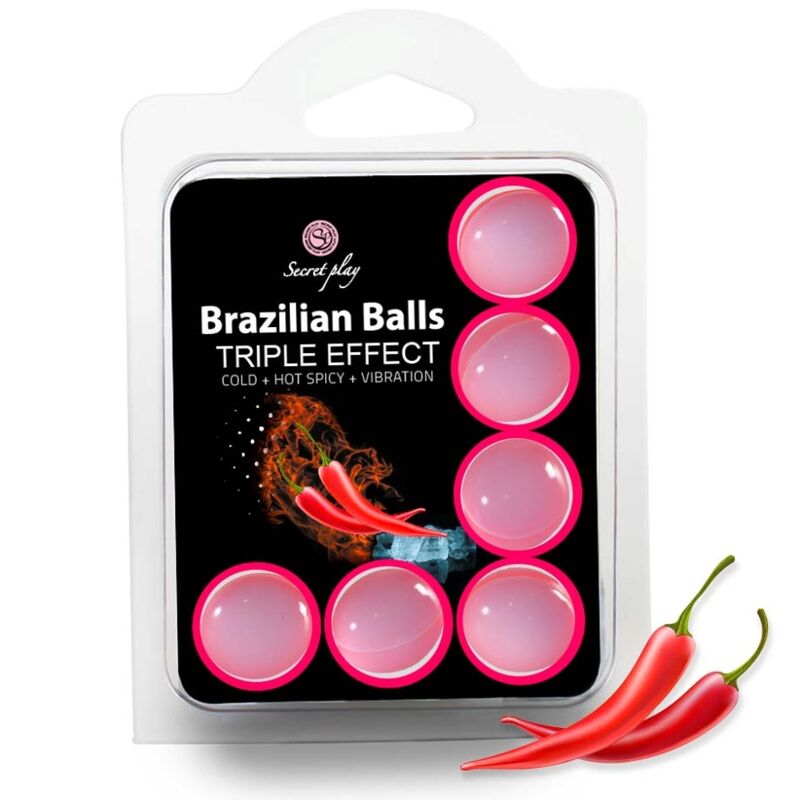SECRETPLAY - CONJUNTO 6 BOLAS BRASILEIRAS TRIPLO EFEITO