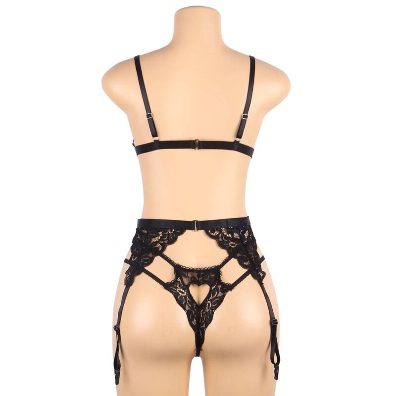 SUBBLIME - CONJUNTO DE TRES PIEZAS SUJETADOR + LIGUERO + TANGA L/XL