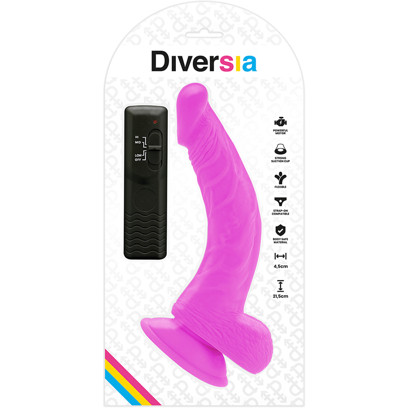 DIVERSIA - DIVERSIA PURPLE FLEXIBLE VIBRATOR 21.5 CM -O- 4.5 CM